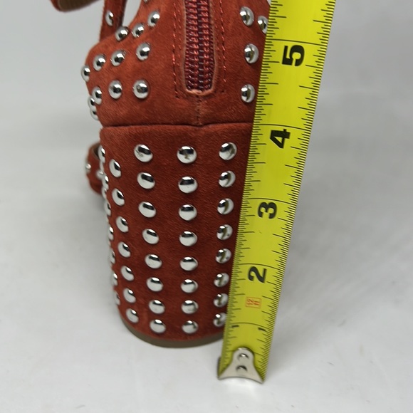 Steve Madden Red Rust Fara Studded Block Heel Sandals, Suede, Sz 8.5M. CLEAN!! - Picture 9 of 9